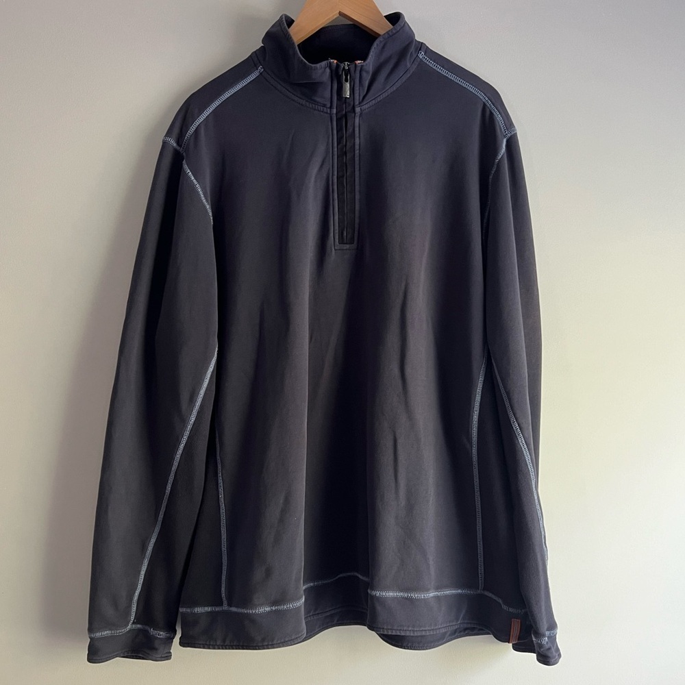Blue Tommy Bahama Ben & Terry XXL Quarter Zip Pullover